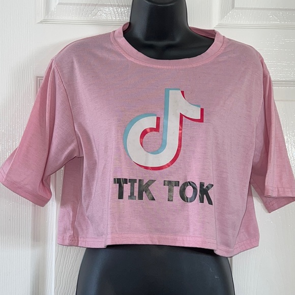 Tik Tok Pink Large Crop Top - Picture 1 of 5